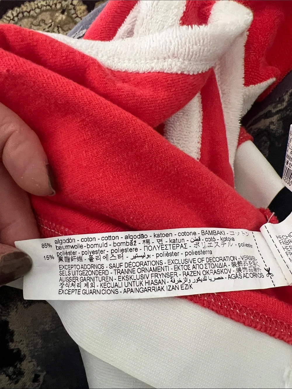 Zara Red and Cream Terry Bralette with Keyhole